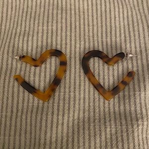 Tortoise Heart Earrings.